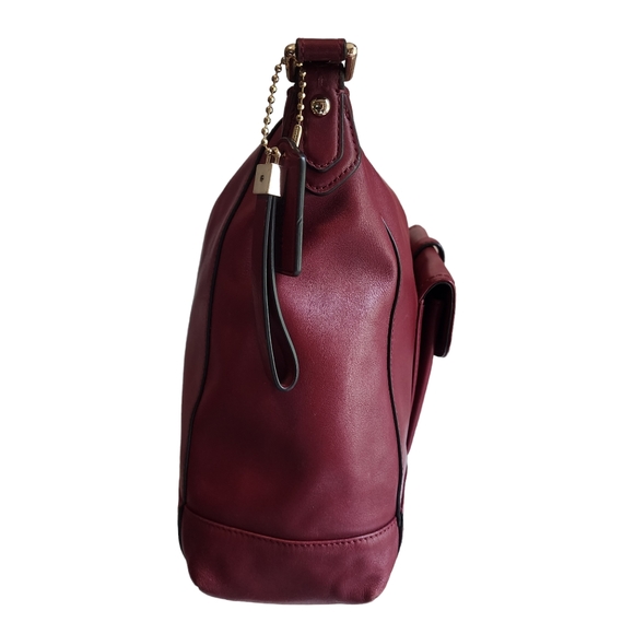Coach Dark Red Wine Leather Charlie Hobo Purse Bag #57133E - Picture 5 of 11